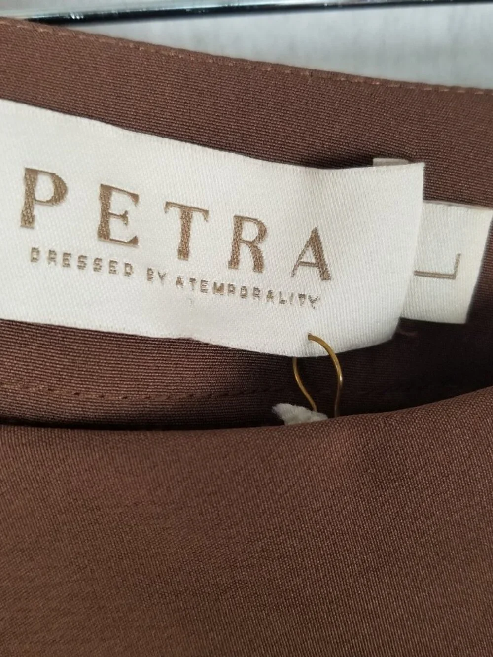 NEW Anthropologie Petra Christine Pants Brown Wide Leg Trousers Size Large NWT - Picture 3 of 10